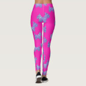 Lila Scottie Terrier Rosa Hintergrund Leggings (Rückseite)