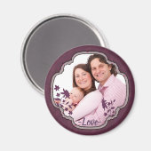 Lila Scrapbook Decorative Custom Foto Magnet (Vorderseite/Rückseite)