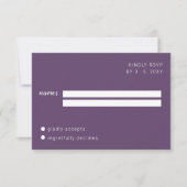 Lila Script Calligraphy Wedding RSVP Karte (Vorderseite)