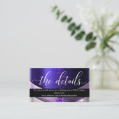 Lila Script Calligraphy Wedding Website Enclosur Begleitkarte (Stehend Vorderseite)