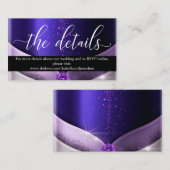 Lila Script Calligraphy Wedding Website Enclosur Begleitkarte (Vorne/Hinten)