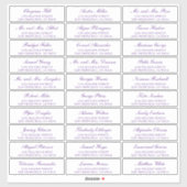 Lila Script Elegant Wedding Guest Address Labels (Blatt)