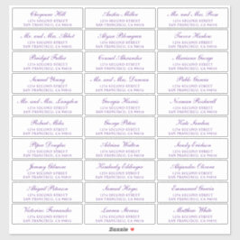 Lila Script Elegant Wedding Guest Address Labels