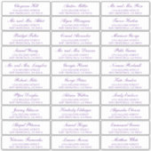 Lila Script Elegant Wedding Guest Address Labels (Vorderseite)