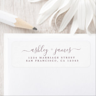 Lila Script-Hochzeitsskripte-Rücksendeadresse