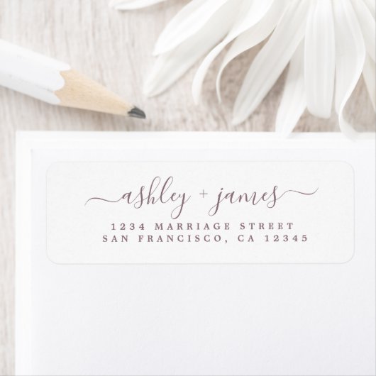 Lila Script-Hochzeitsskripte-Rücksendeadresse (Insitu)