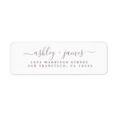 Lila Script-Hochzeitsskripte-Rücksendeadresse (Vorne)