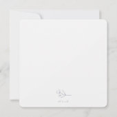 Lila-Script-Linienkunst-Hochzeit Save the Date (Rückseite)