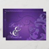 Lila Scroll Lila Swirl Einladung (Vorne/Hinten)