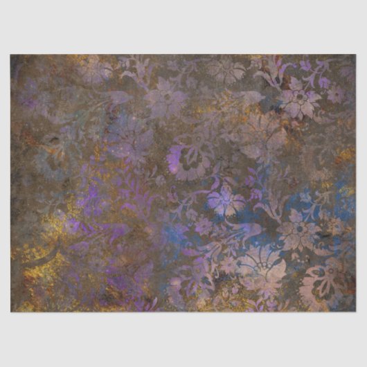 Lila Scroll Work-Blume für Blue Decoupage Seidenpapier (Vorderseite)