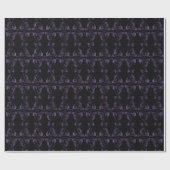 Lila Scrollwork Damask Goth Wrapping Paper Geschenkpapier (Flach)