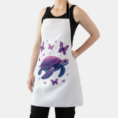 Lila - Sea Turtle Butterfly T - Shirt Schürze (InSitu)