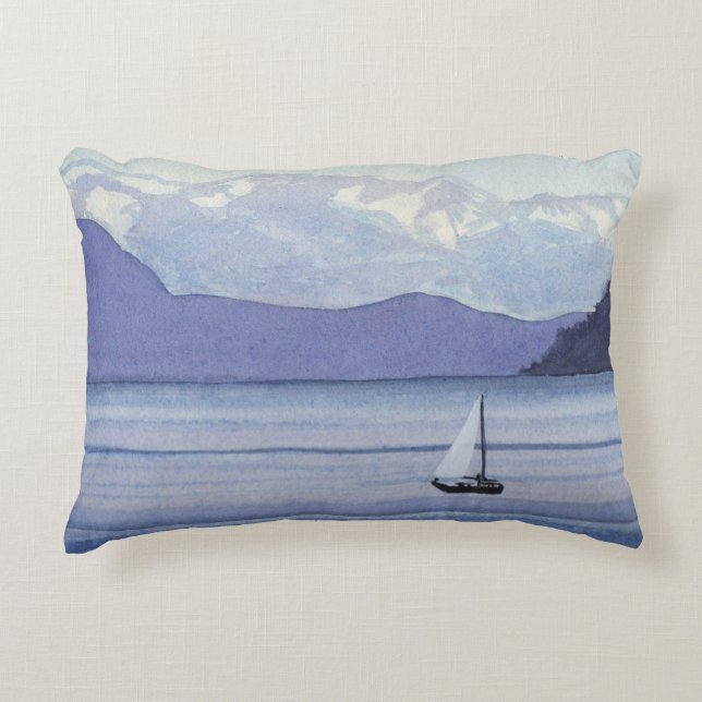 Lila Seascape Dekokissen (Vorderseite)