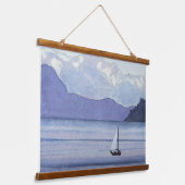 Lila Seascape Wandteppich Mit Holzrahmen (Gewinkelt)