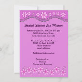 Lila Sechs-Petal-Rosa-Blume-Brautparty laden Einladung (Vorderseite)