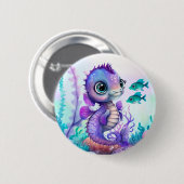 Lila Seepferd Button (Vorne & Hinten)