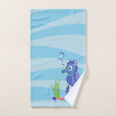 Lila Seepferd Niedlich Badezimmer Handtuch Set (Handtuch)