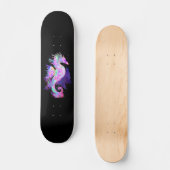 Lila Seepferd Skateboard (Vorderseite)