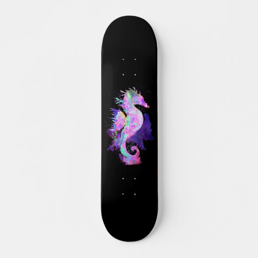 Lila Seepferd Skateboard (Vorne)