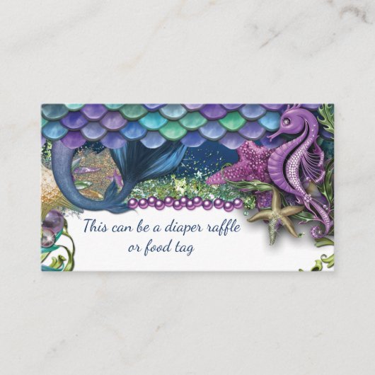 Lila Seepferd-Tags Begleitkarte (Vorderseite)