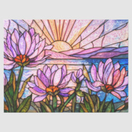 Lila Seerose Falsches Buntglas Sonnenstrahl Sonne Seidenpapier