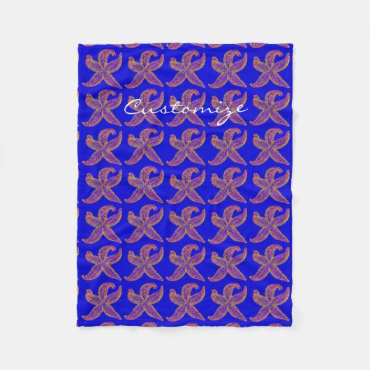 lila Seesternfisch Thunder_Cove blau Fleecedecke (Vorderseite)