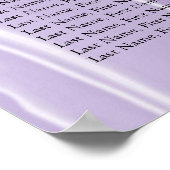 Lila Seide mit Lila Perlen Sitzkarte Poster (Ecke)