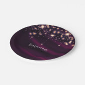 Lila Seide und Goldgrube Elegantes Party Pappteller (Schrägansicht)