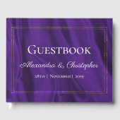 Lila Seide- und Goldhochzeit Gästebuch (Vorderseite)