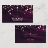 Lila Seide- und Goldsalon Empfehlungskarte (Vorne/Hinten)