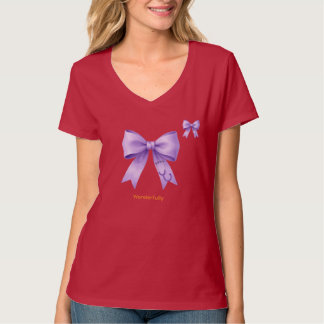Lila Seiden-Medizin-Schleife T-Shirt