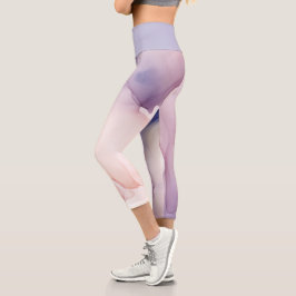 lila Seideneffekt Capri Leggings