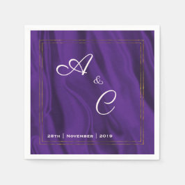 Lila Seidenhochzeit Mit Monogramm Serviette