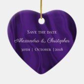 Lila Seidenhochzeit speichert das Datum Keramik Ornament (Hinten)