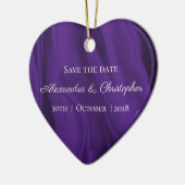 Lila Seidenhochzeit speichert das Datum Keramik Ornament (Links)