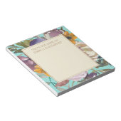 Lila Senf Gelb Elfenbein Aquamariner Blumenbeet vo Notizblock (angewinkelt)