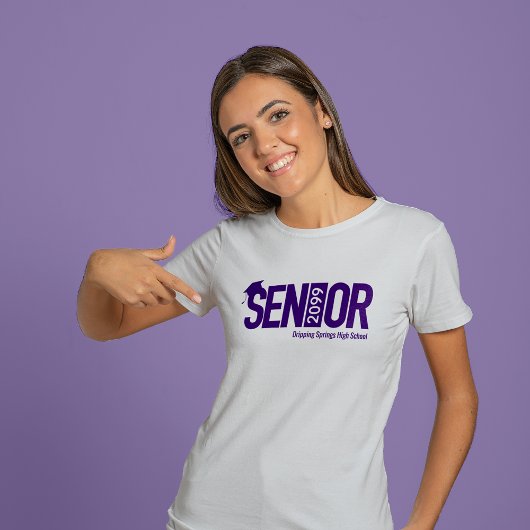 Lila SENIOR mit Graduierungskappe T-Shirt