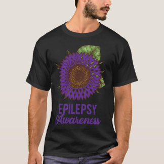 Lila Sensibilisierung für die Sonnenblumen-Ribbon- T-Shirt