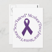 lila Sensibilisierungsband Postkarte (Vorne/Hinten)