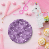 Lila Sequin Glitzer Hochzeit Pappteller (Party)