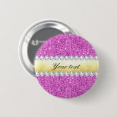 Lila Sequins-Goldfolie und -diamanten Button (Vorne & Hinten)