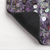 Lila Sequins u. Perlen Mousepad (Ecke)