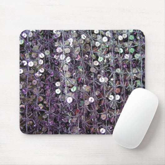 Lila Sequins u. Perlen Mousepad (Mit Mouse)