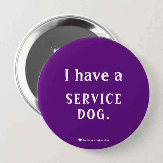 Lila Service-Hund Button (Vorne & Hinten)