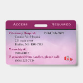 Lila Service-Hund-ID Ausweis (Rückseite)