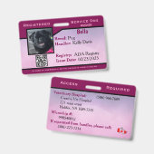 Lila Service-Hund-ID Ausweis (Vorder- & Rückseite)
