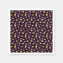 Lila Servietten aus Leopard/Gepard