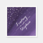 Lila Servietten für Hochzeitssternnacht (Vorderseite)