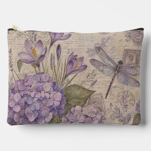 Lila Shabby Chic Hortensien Zubehörtasche