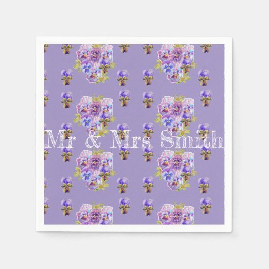 Lila Shabby Pansy Dekoration Serviette Napkins lil (Vorderseite)